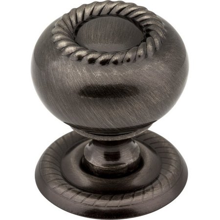 JEFFREY ALEXANDER 1-1/4" Diameter Brushed Black Nickel Rope Rhodes Cabinet Knob S6060BNB